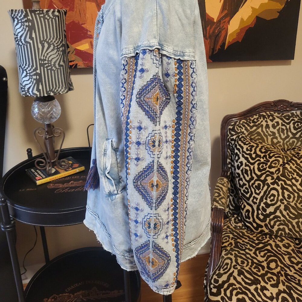 APNY Blue Embroidered Tunic